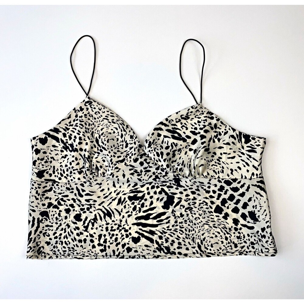 Timing Leopard Print Cami Tank Top Spaghetti Strap V-Neck Large
